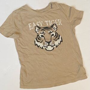 Old Navy Kids' Short Sleeve Tee - Tan with Tiger Graphic